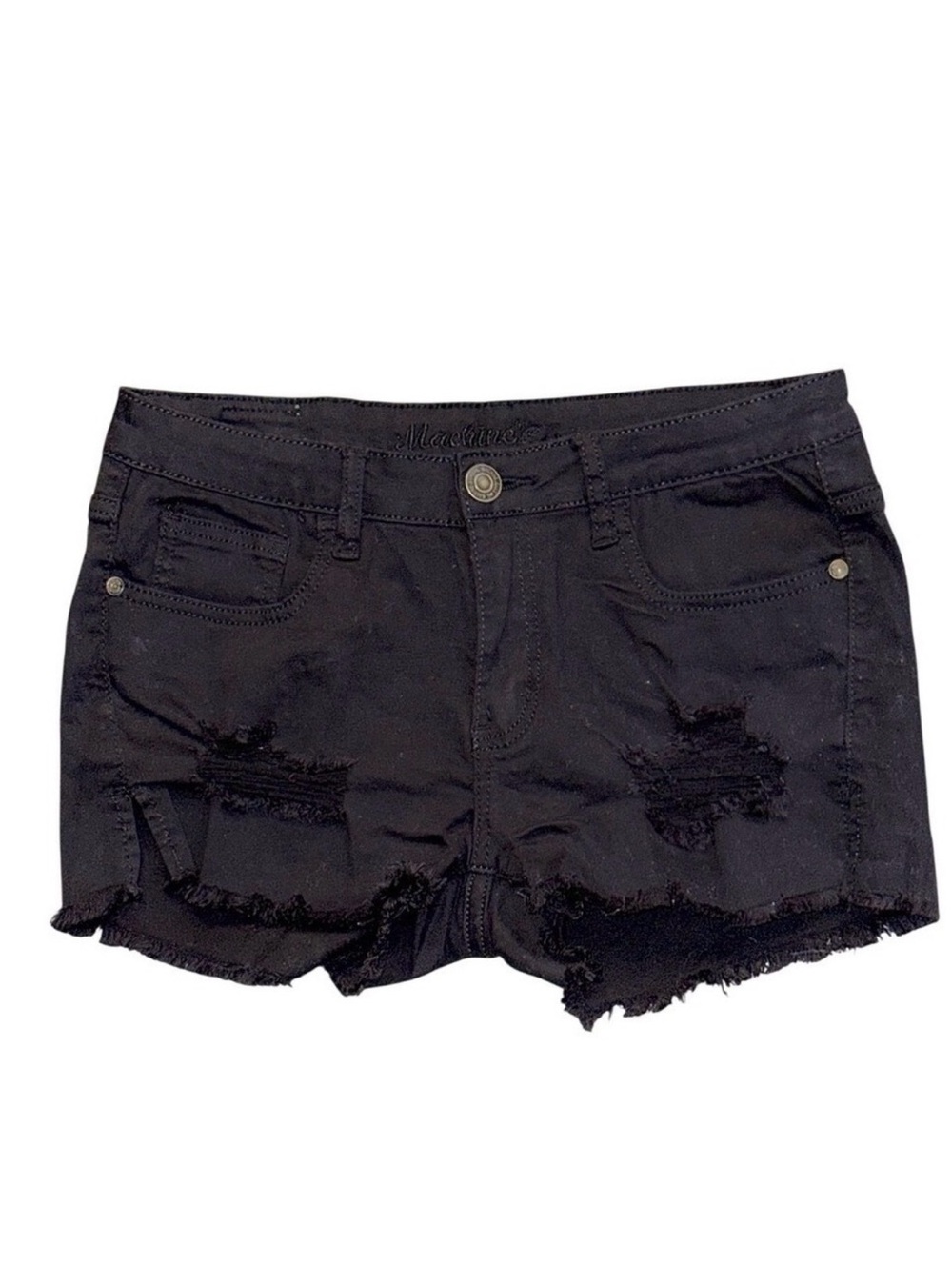 MACHINE Nouvelle Mode Y2K Black Distressed Cutoff Denim Shorts | Women's Sz 30